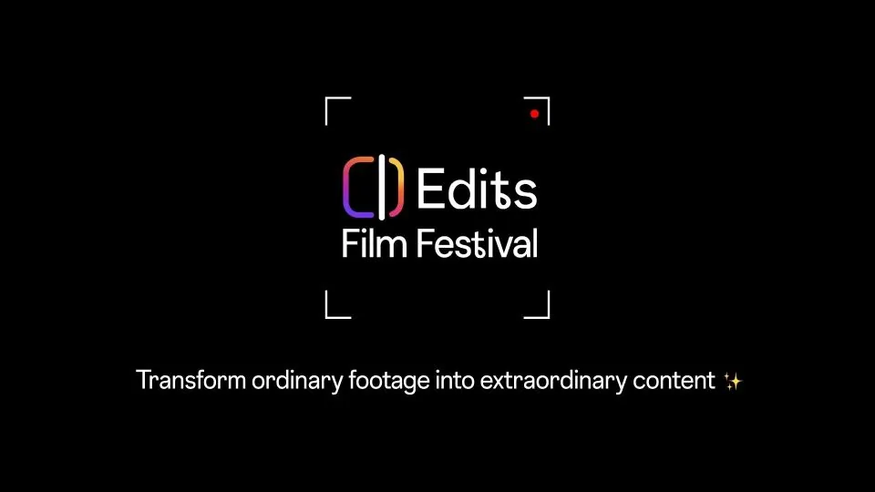The Edits Film Festival logo on black, above the line Transform ordinary footage into extraordinary content