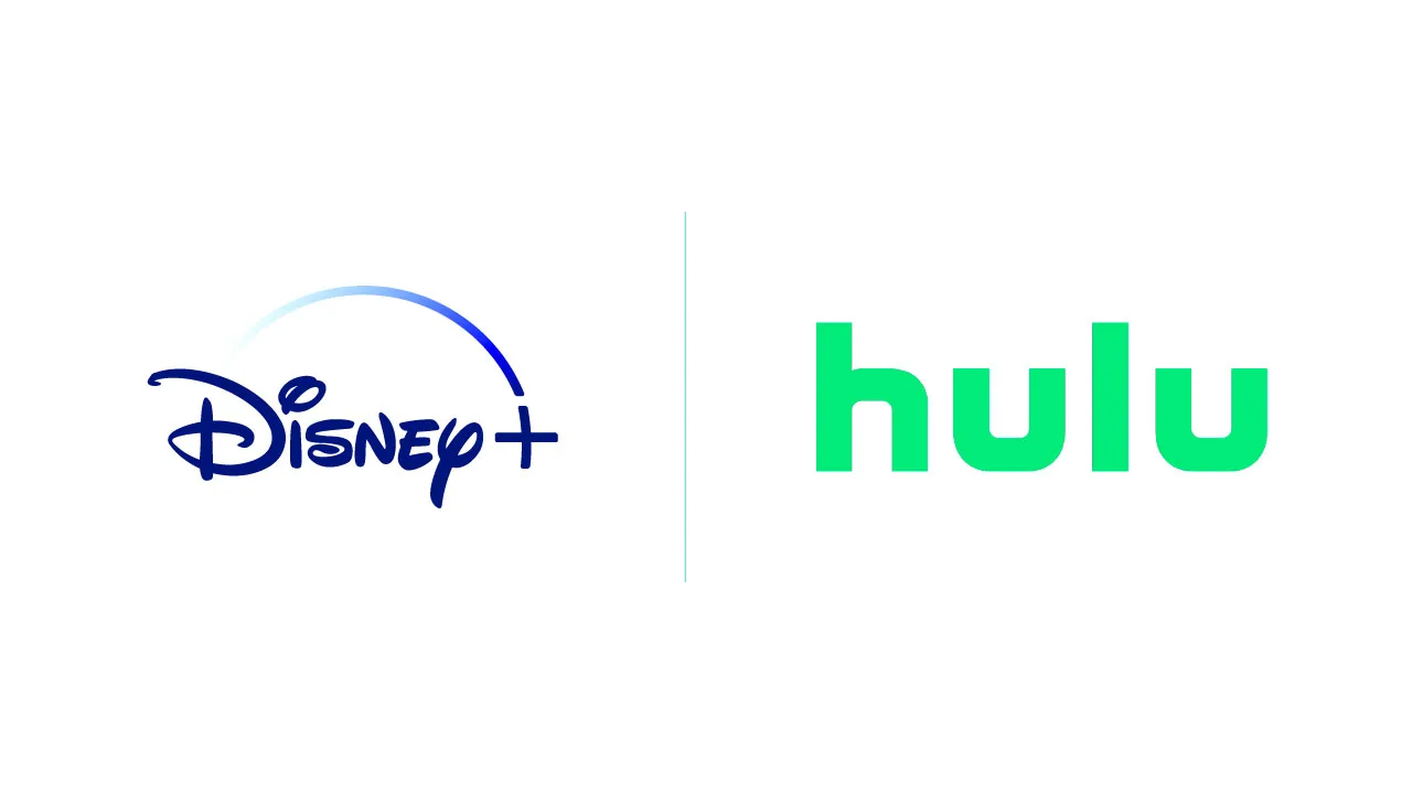 A popcorn bucket and a rising arrow, as halftone cutouts, for Disney raising Disney+ and Hulu prices