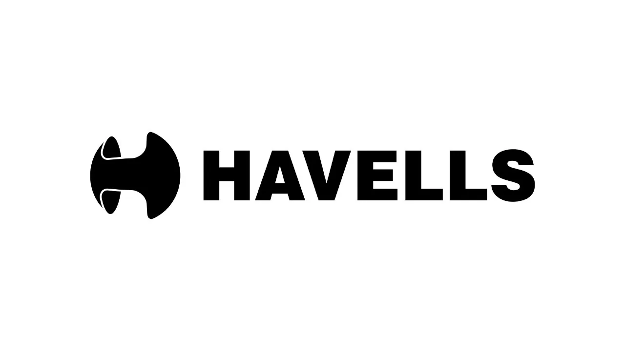 A coil of electrical cable and a small megaphone, as halftone cutouts, for Havells' Q2 FY27 results and its falling ad spend share