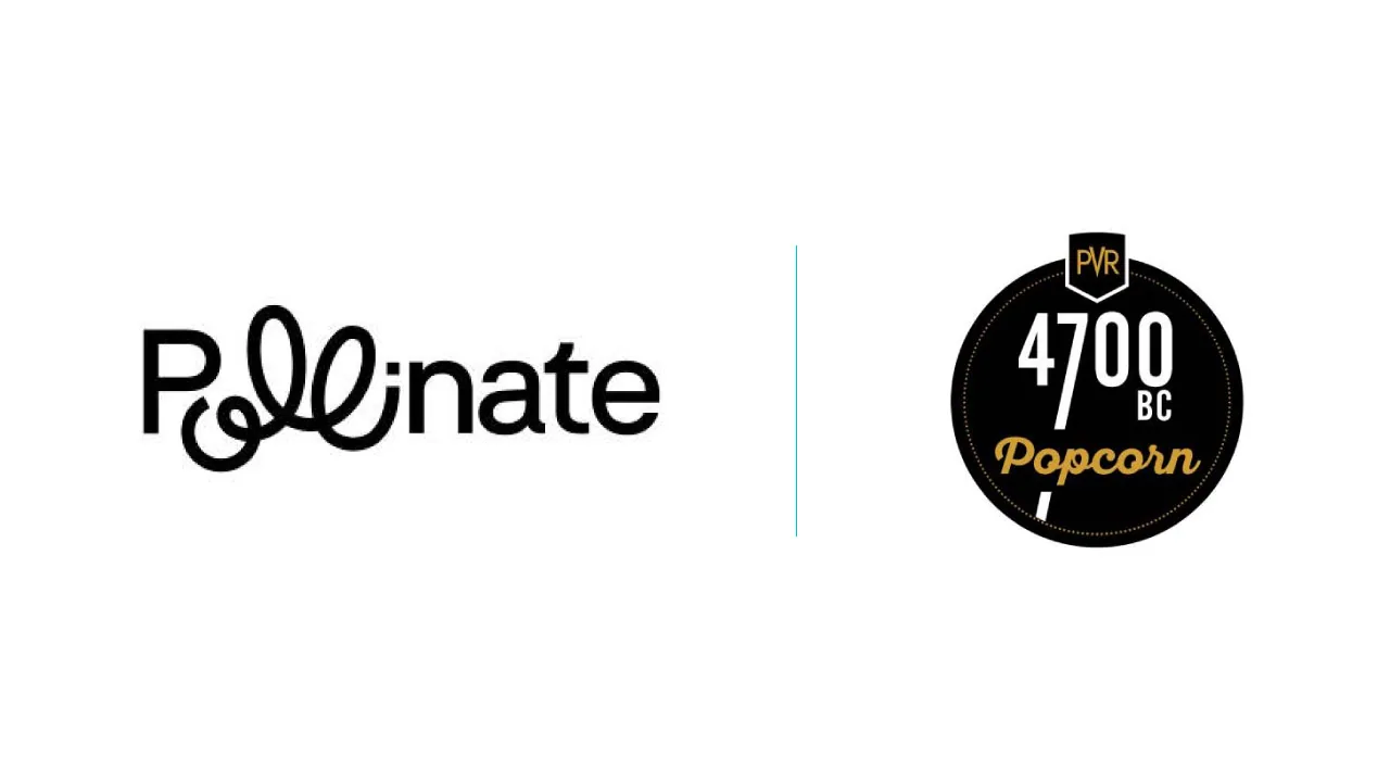 A tub of popcorn and a paintbrush as halftone cutouts, for Pollinate Labs winning the strategic rebranding mandate for gourmet snacking brand 4700BC