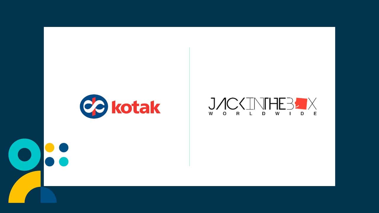 The Kotak Mahindra and Jack in the Box Worldwide logos, marking the social media mandate win
