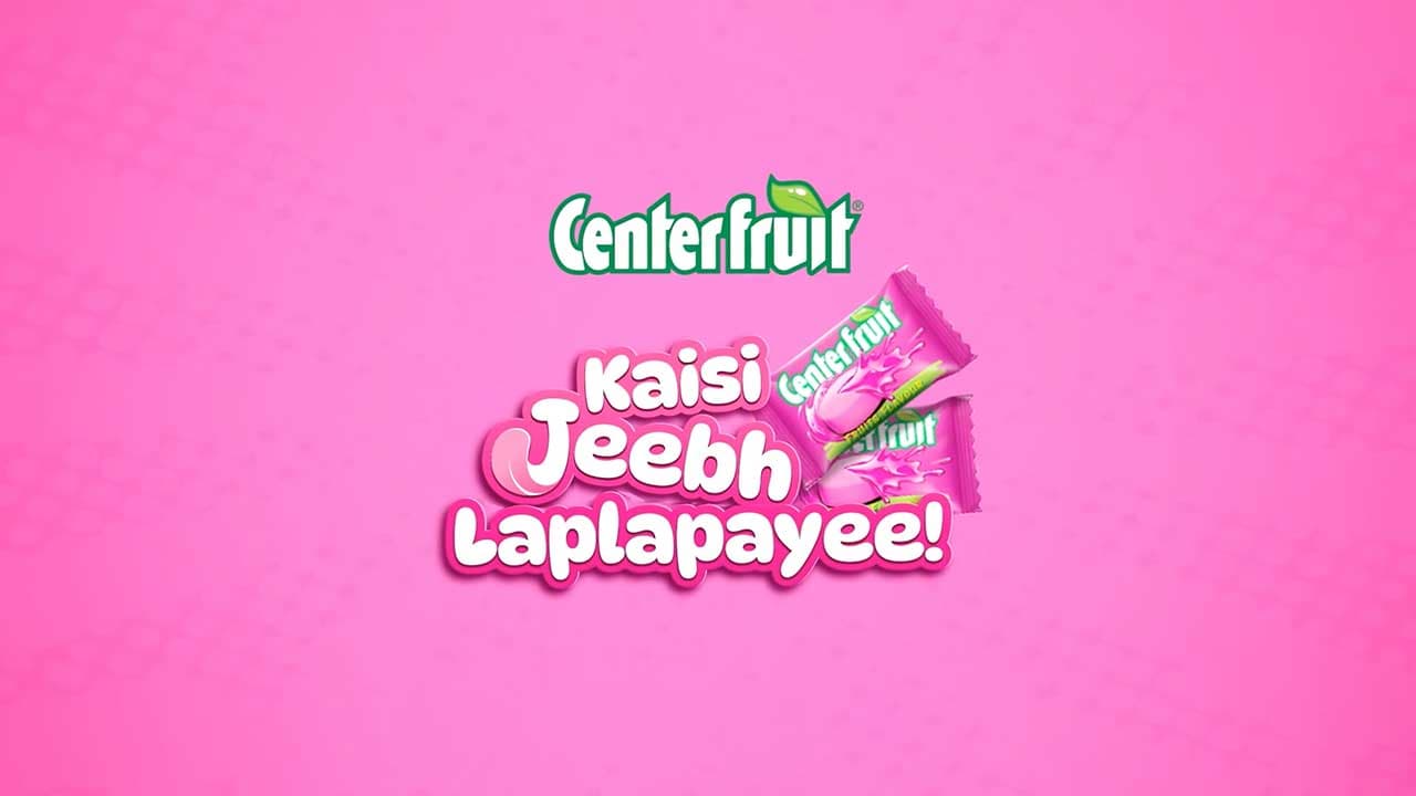 A Centerfruit pack on a pink ground carrying the brand's Kaisi Jeebh Laplapayee line