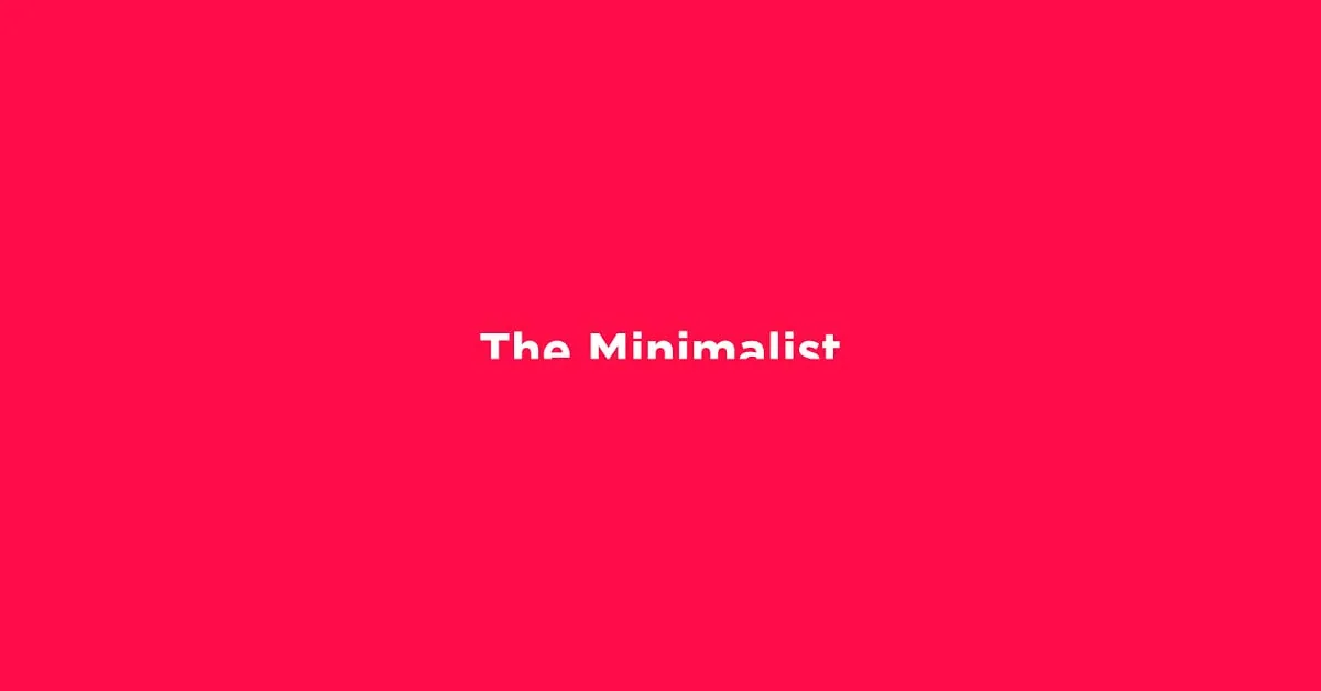 The Minimalist wordmark in white on a hot pink background