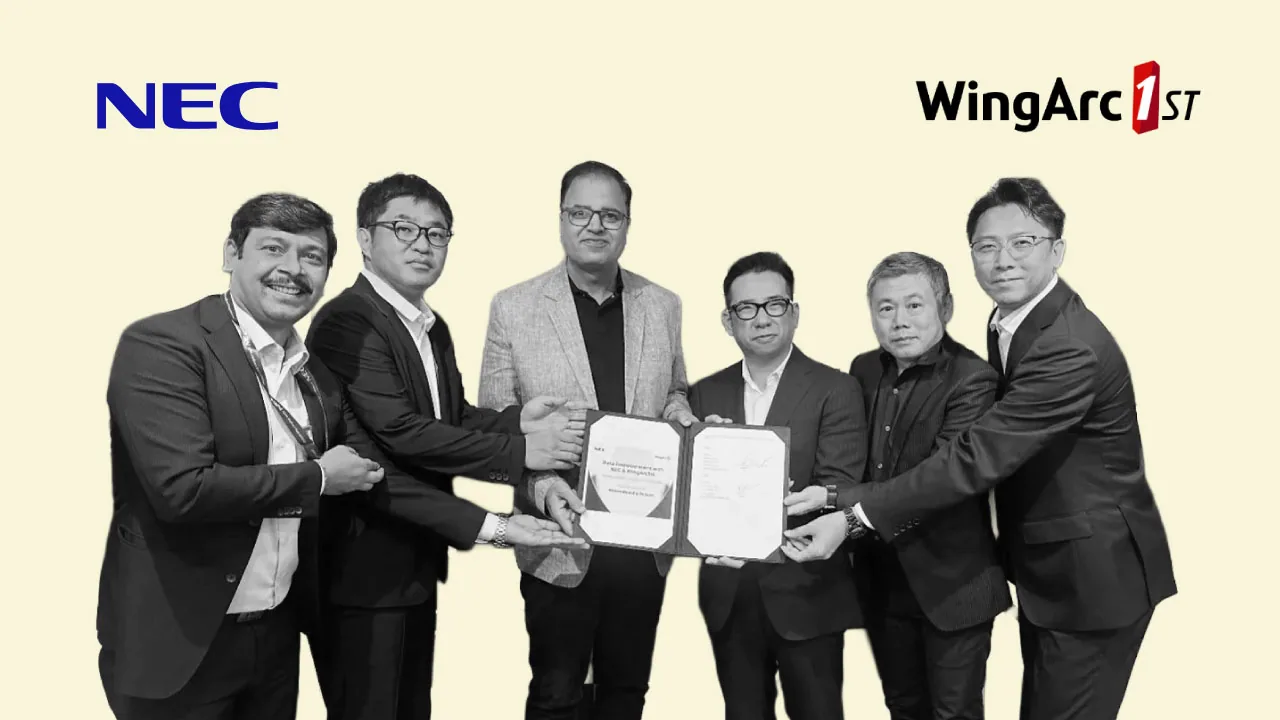 The NEC and WingArc1st logos side by side, for their data solutions partnership in India
