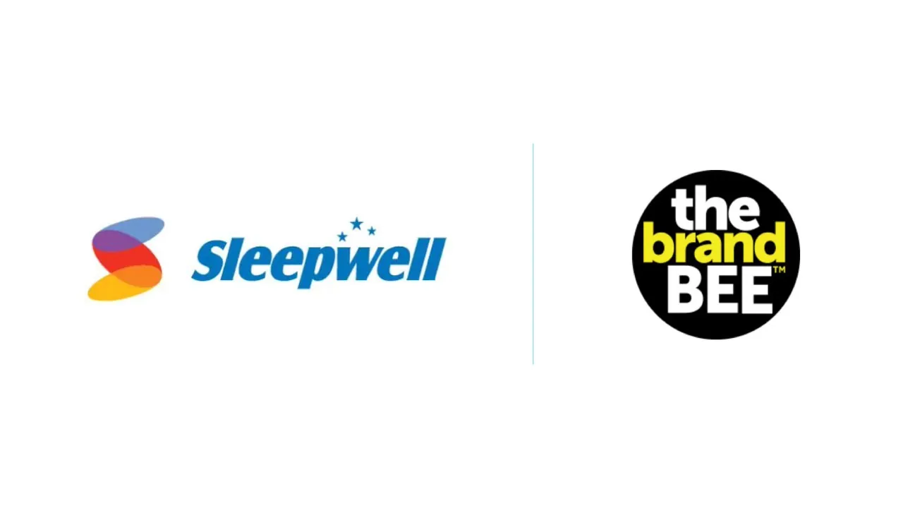 A bed pillow and a mariner's compass as halftone cutouts, for Sleepwell and Kurl-on awarding their integrated MENA marketing mandate to The Brand Bee
