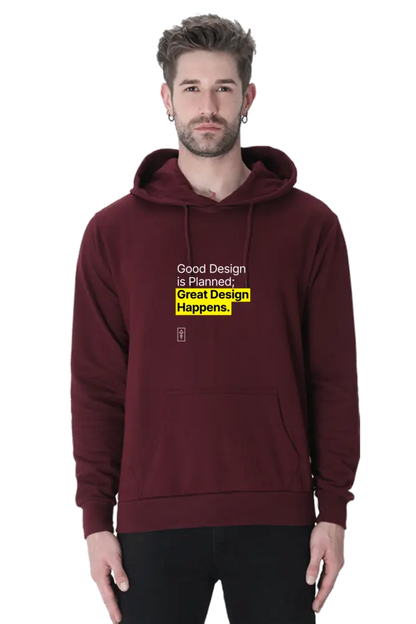 Good Design is Planned; Great Design Happens – Premium Unisex Hooded Sweatshirt for Creatives - Ad Tribe