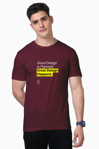 "Good Design is Planned; Great Design Happens – Premium 100% Supima Cotton T-Shirt for Creatives" - Ad Tribe