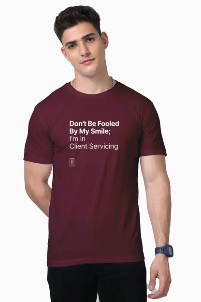 Don’t Be Fooled by My Smile; I’m in Client Servicing – Premium T-Shirt for Client Warriors - Ad Tribe