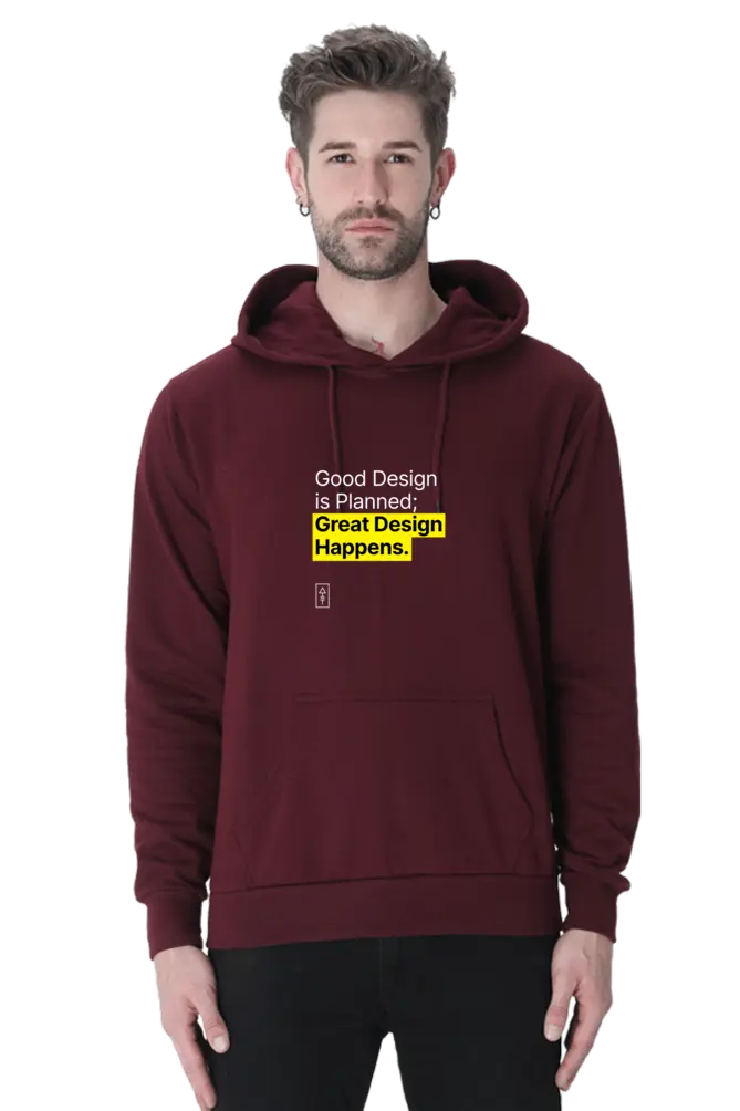 Good Design is Planned; Great Design Happens – Premium Unisex Hooded Sweatshirt for Creatives - Ad Tribe