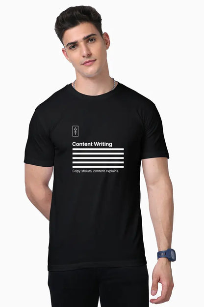 Copy Shouts, Content Explains – Premium T-Shirt for Writers - Ad Tribe