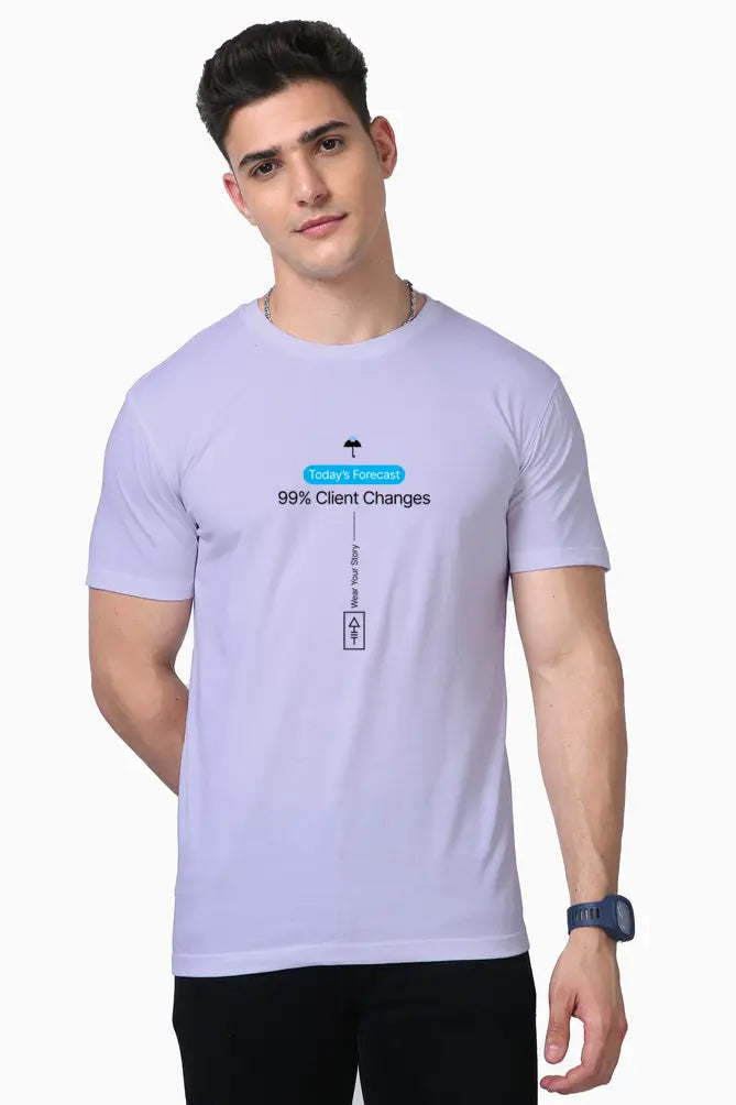 Today’s Forecast: 99% Client Changes – Premium T-Shirt for Creative Professionals - Ad Tribe