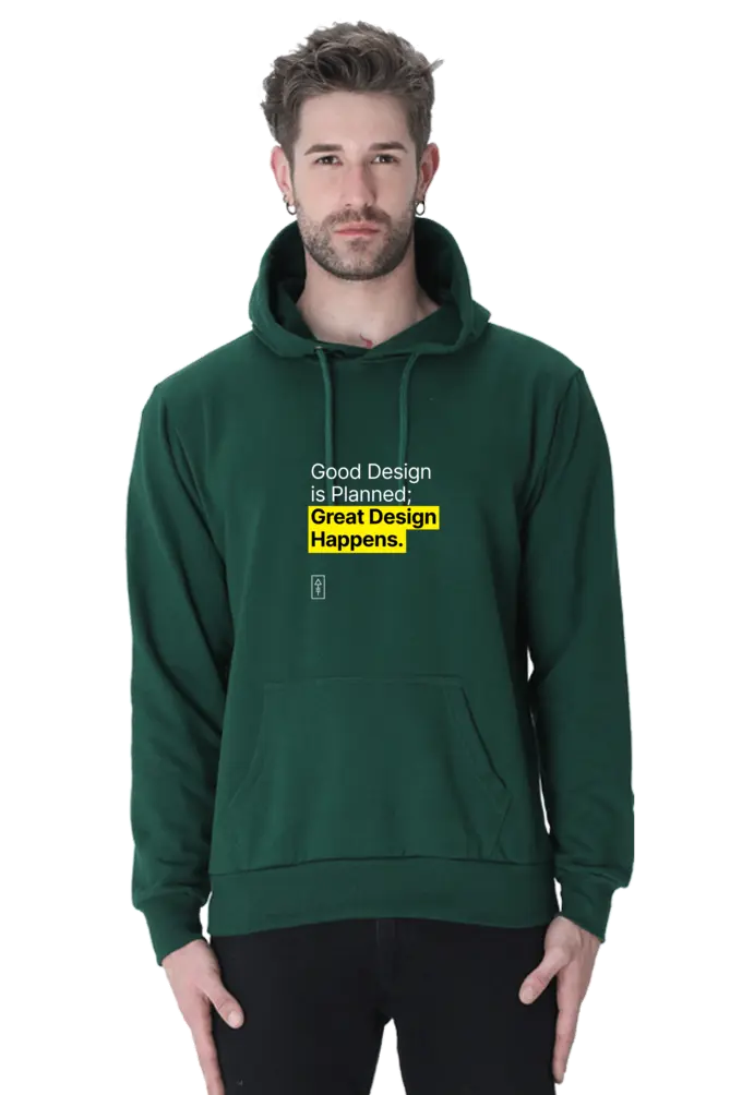 Good Design is Planned; Great Design Happens – Premium Unisex Hooded Sweatshirt for Creatives - Ad Tribe