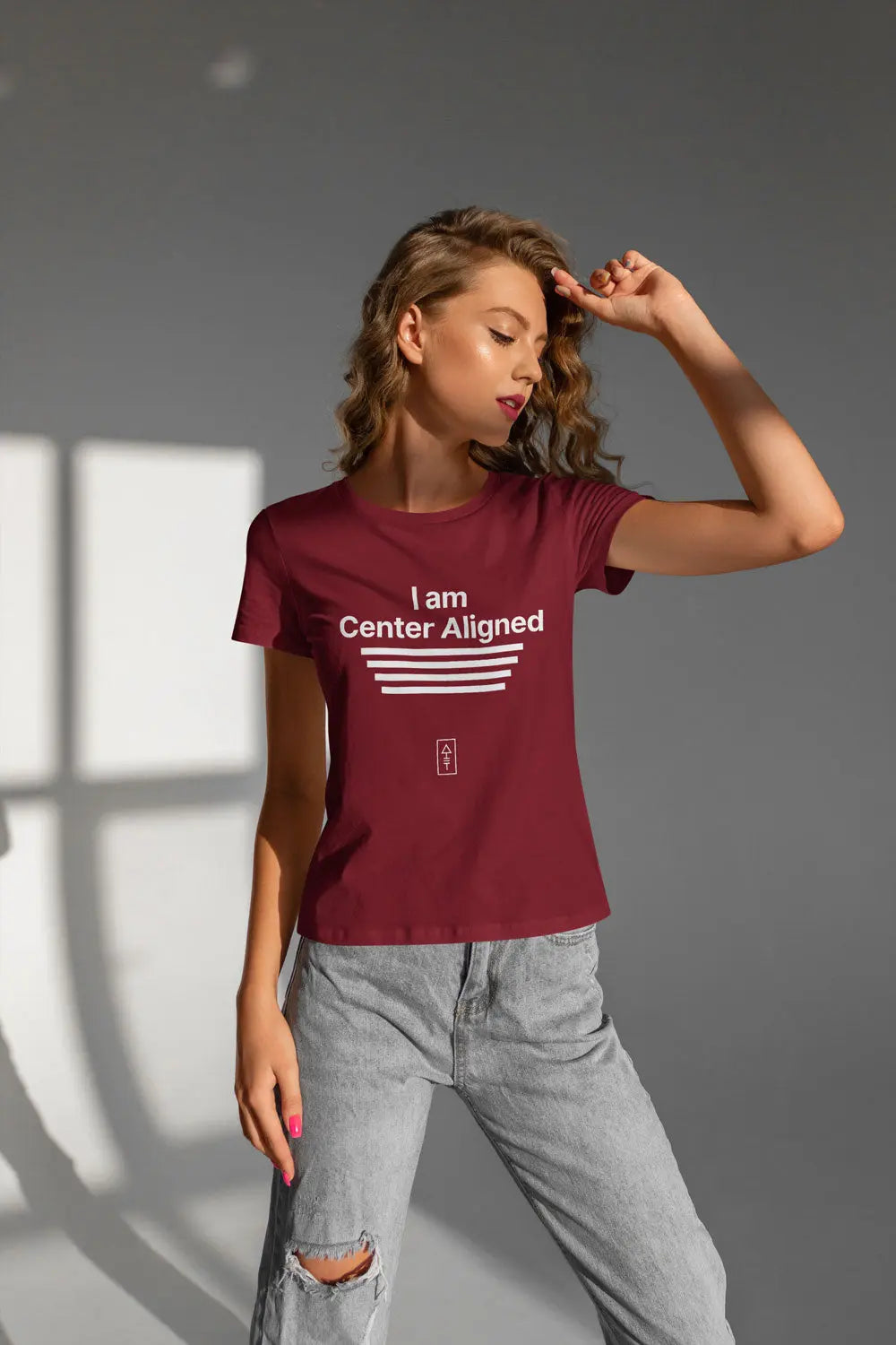 I Am Center Aligned – Premium T-Shirt for Balanced Creatives - Ad Tribe