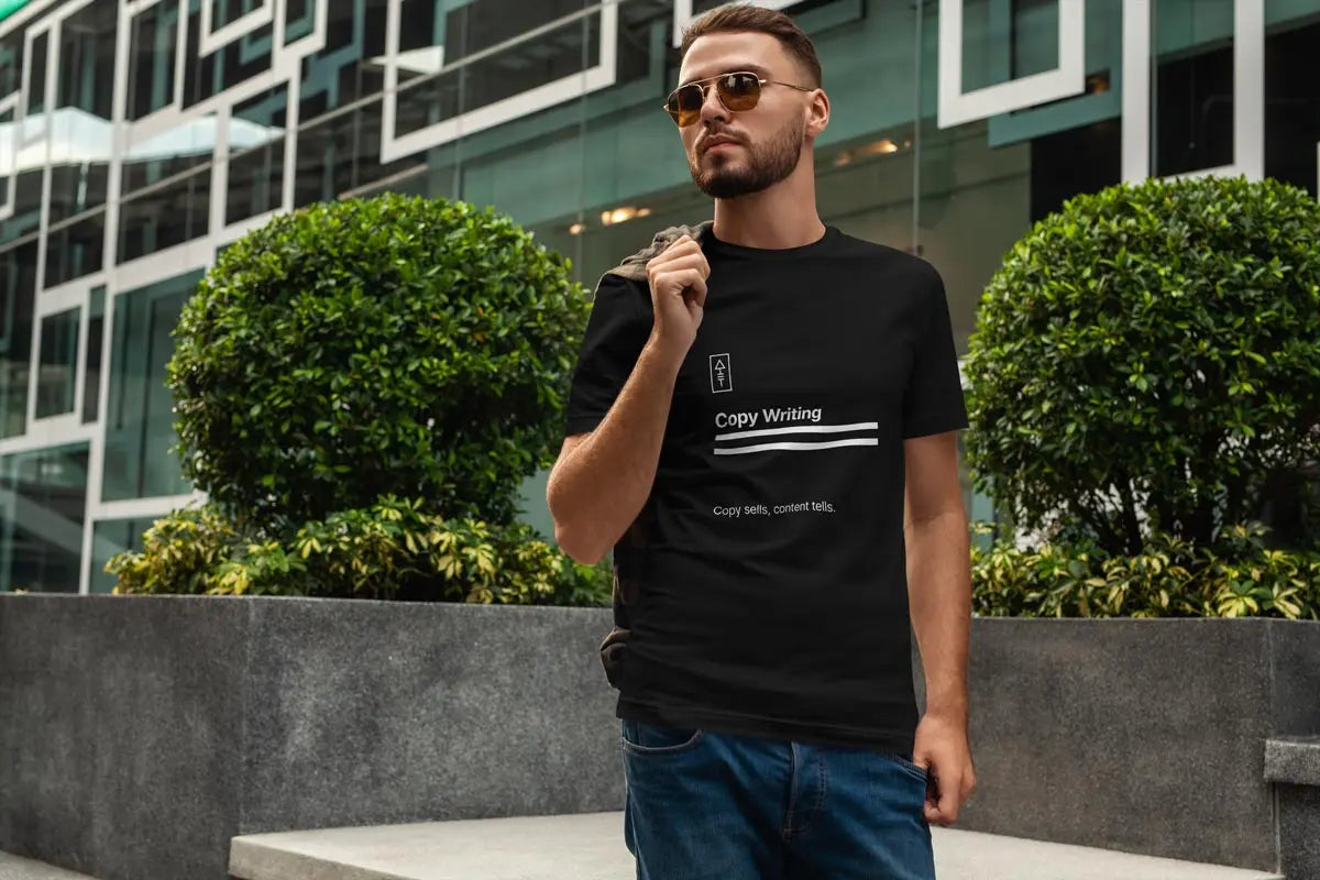 Copy Writing - Copy Sells, Content Tells – Premium T-Shirt for Copywriters - Ad Tribe