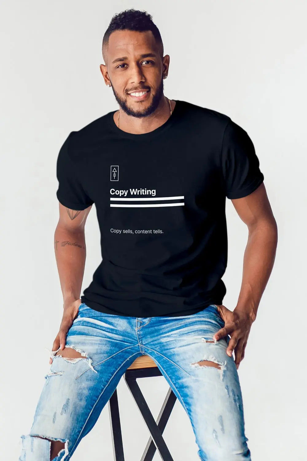 Copy Writing - Copy Sells, Content Tells – Premium T-Shirt for Copywriters - Ad Tribe