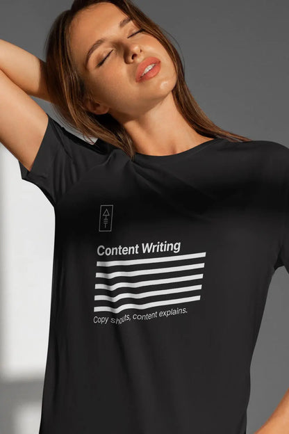 Copy Shouts, Content Explains – Premium T-Shirt for Writers - Ad Tribe