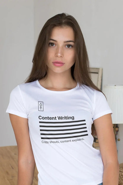 Copy Shouts, Content Explains – Premium T-Shirt for Writers - Ad Tribe