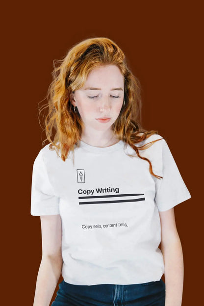 Copy Writing - Copy Sells, Content Tells – Premium T-Shirt for Copywriters - Ad Tribe