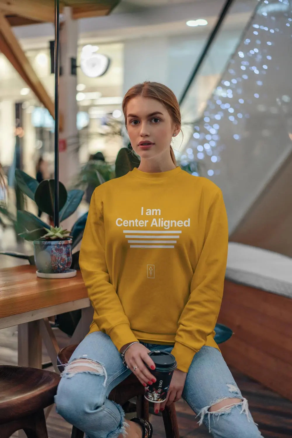 I Am Center Aligned Unisex Sweatshirt – Premium Comfort for Balanced Creatives - Ad Tribe