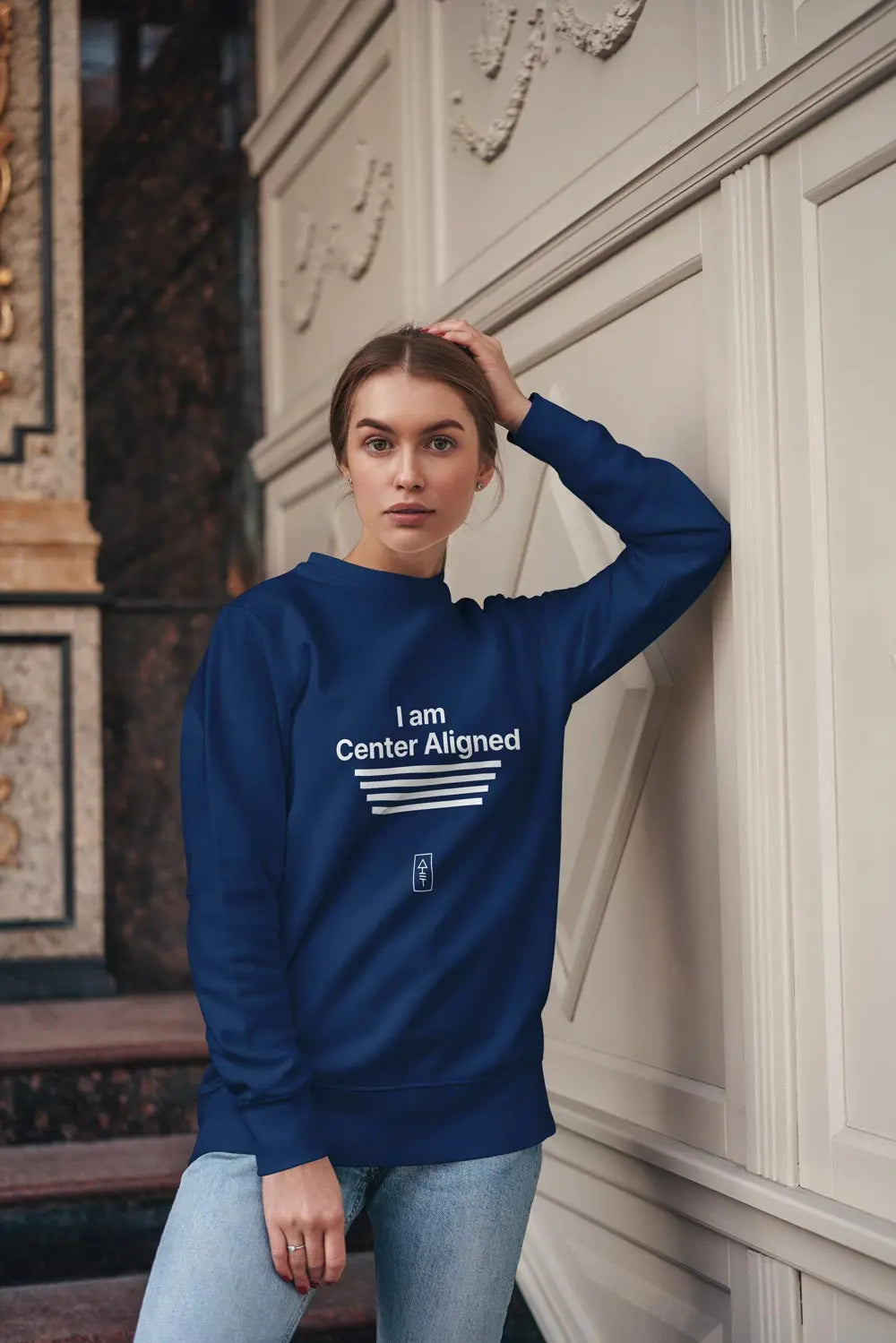 I Am Center Aligned Unisex Sweatshirt – Premium Comfort for Balanced Creatives - Ad Tribe